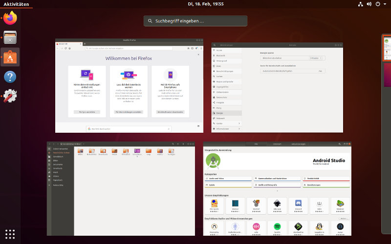 Ubuntu Desktop Aktivitäten